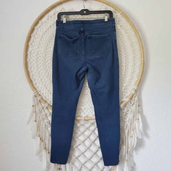 Spanx Jean-ish Denim High Rise Back Pocket Stretch Leggings Size L - Picture 2 of 8